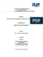 Matriz: Tipos de Evaluación