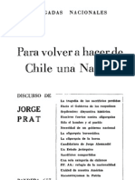 Para Volver A Hacer de Chile Una Nación Discurso de Jorge Prat.