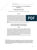 Del Desarrollo Sostenible A La Sustentabilidad Ambiental