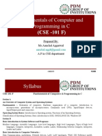 Fundamentals of Computer and Programming in C: (CSE - 101 F)