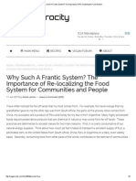 Why Such A Frantic System? The Importance of Re-Localizing The Food System