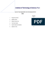 Admission Brochure For 3 Year Integrated M.E. Test: First Semester 2015-16 Index