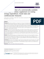 Effects of Ingestion of A Commercially Available Thermogenic Dietary Supplement On Resting Energy Expenditure, Mood State and Cardiovascular Measures