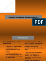 Teacher & Manager Responsibilities