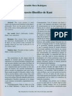 El Proyecto Filosófico de Kant - Arnoldo Mora Rodríguez