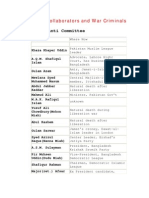 Bangalee Collaborators and War Criminals