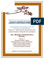 Práctica N 7 Obtencion de Alcohol Bencílico y Ácido Benzoico. Reacción de Cannizzaro.