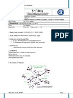 Sri Vidya: Lesson Plan For Linear Data Structures