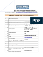 MSME VC Incubatee Application