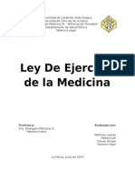 Ley de Ejercicio de La Medicina (Diferencias)