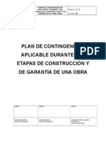 Plan de Contingencias Aplicable Durante Las Etapas de Construcción y de Garantía de Una Obra