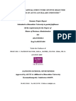 A Study On Capital Structure of Five Selected Companies in Auto-Ancillary Industry