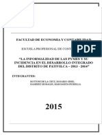 Tesis La Informalidad y Su Incidencia en El Desarrollo Integrado de Las Pymes