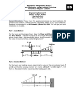 Take Home Quiz - Shear and Bending Moment