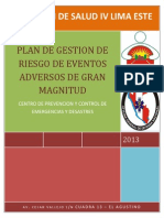 Plan de Gestion de Riesgo - Eventos Adversos de Gran Magnitud 2013