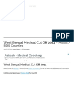 West Bengal Medical Cut Off 2014 - MBBS - BDS Courses PDF