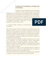 Capitulo #5 Las Técnicas de Investigación Utilizadas para Los Estudios de Comunidades