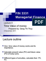 FIN 3331 Managerial Finance: Time Value of Money