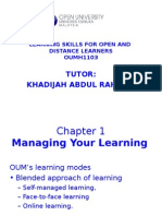 Tutor: Khadijah Abdul Rahman: Learning Skills For Open and Distance Learners OUMH1103