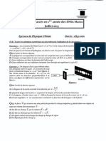 Epreuve Concours Entree Ensa 2013 Physique Chimie