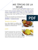 Comidas Típicas de La Selva