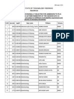 List of Selected Candidates