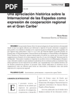 Una Apreciación Histórica Sobre La Internacional de Las Espadas Como Expresión de Cooperación Regional en El Gran Caribe