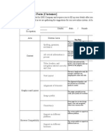 Usability Test Form (Customer) : Spelling, Grammar, Mechanics