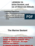 Lesson 19: The Marine Sextant, and Determination of Observed Altitude