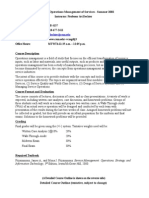 MSCI 306S - Operations Management of Services - Summer 2002: Instructor: Professor Avi Dechter