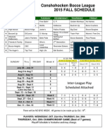 2015 Fall Schedule