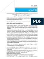 Vacancy - Health Specialist, Malaria - NOC, VN 2010-09-1