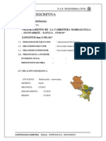 Ejemplo de Memoria Descriptiva de Carretera en Zona Andina