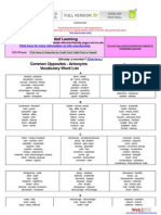 Common Opposites - Antonyms