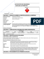 Hoja de Seguridad Gasolina