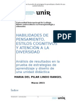 Análisis de Resultados en La Prueba de Estrategias de Aprendizaje y Diseño de Una Unidad Didáctica