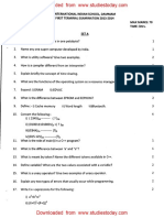 CBSE Class 11 Computer Science Question Paper SA1 2014