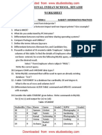 CBSE Class 11 Information Practices Worksheet