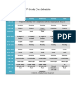 7th Grade Class Schedule