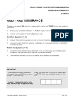 Audit and Assurance December 2011 Exam Paper, ICAEW