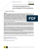 Effect of Environmental Temperature On Pacing During A Simulated 16 KM Cycling Time Trial