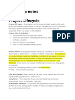 PMP Prep Notes Project Lifecycle