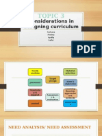 Considerations in Designing Curriculum