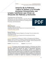 La Transparencia de La Pobreza: Reflexión Sobre Lo Íntimo y Lo Privado en Intervenciones Psicosociales Con Grupos Familiares Que Viven en Situación de Pobreza y Exclusión