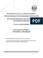 Nuevo Plan de Estudio Ing. Petrolera UNAM PDF