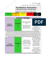 Exemplary Blackboard Rubric Scoring Sheet Online Facilitation Evaluation Scoring Guide