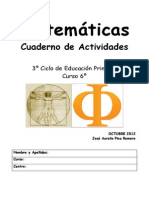 Cuaderno Matemáticas 6º Primaria