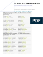 Lista de Verbos Regulares y Pronunciacion