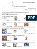 Evaluación El Diente Desobediente de Rocio (Lectura Domicialiaria)