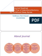 (Journal Reading) A Randomized Trial of Adenotonsillectomy For Childhood Sleep Apnea